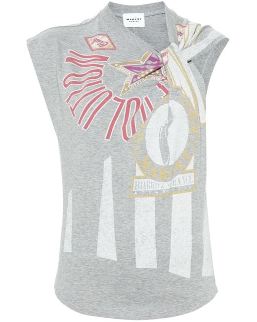 T-shirt Nayda con stampa grafica di Isabel Marant in White