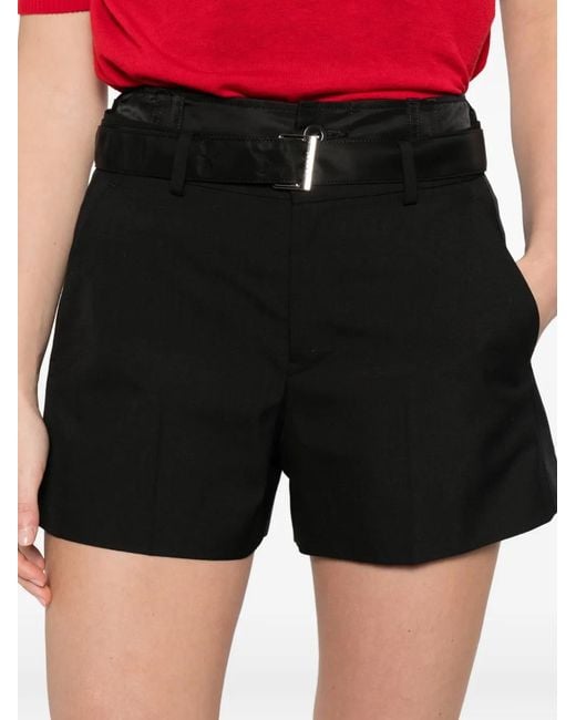 Sacai Black High-Waist Shorts