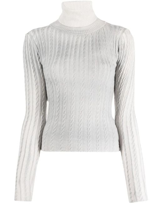 Paloma Wool White Open-Back Cable-Knit Jumper