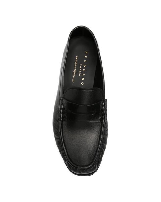 Henderson Black Hugo Leather Loafers for men