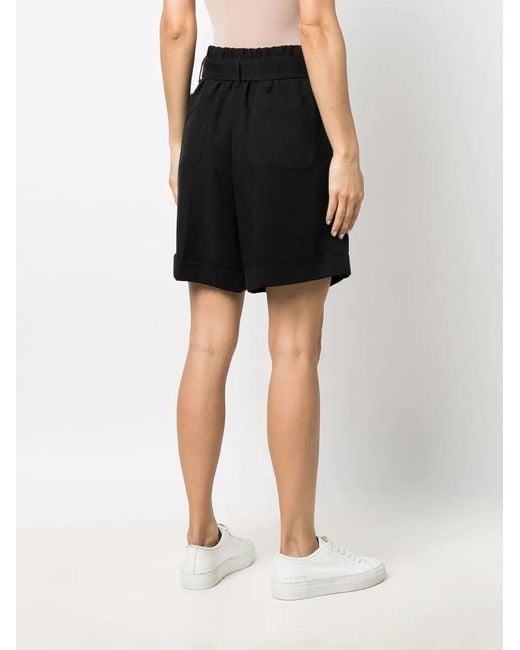 Woolrich Black Belted Flared Shorts
