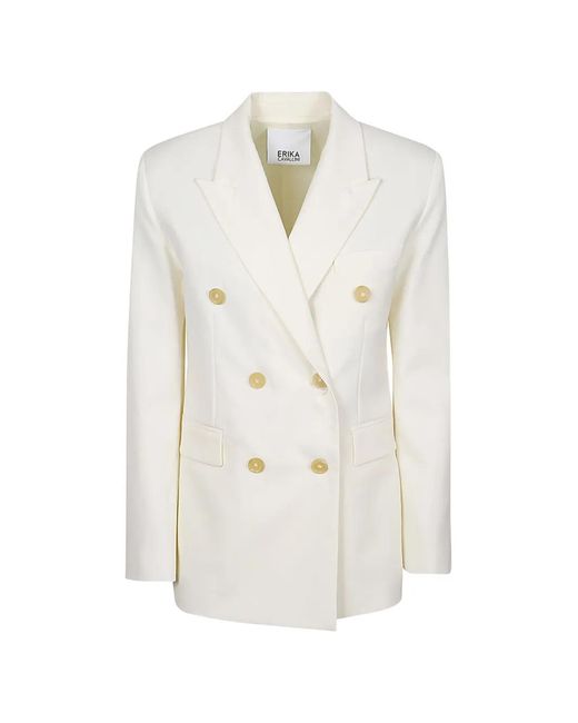 Erika Cavallini Semi Couture White Alberta Twill Blazer
