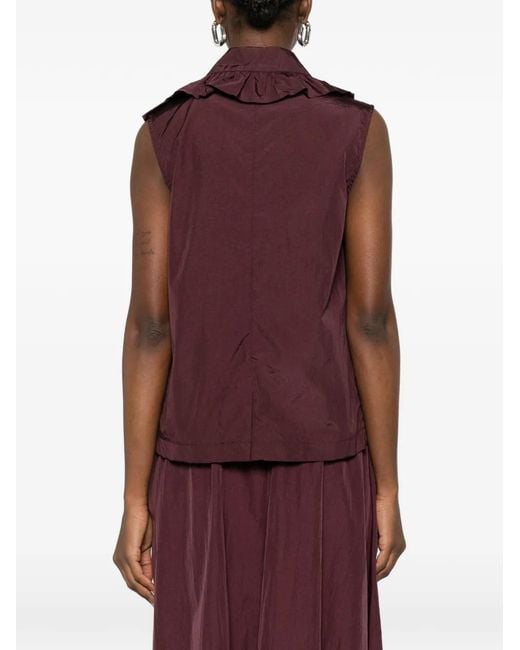 Psophia Purple Ruffled Tie Top