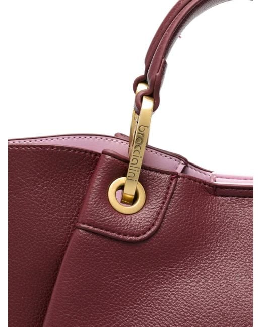 Braccialini Purple Shopper mit Logo-Applikation