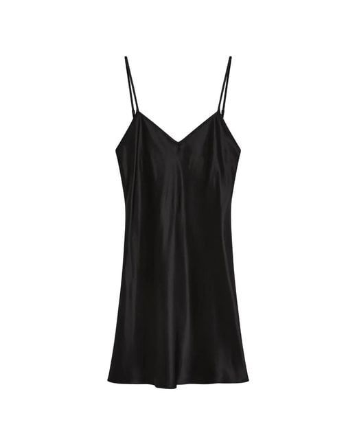 Bondi Born Black Como Bias-Cut Slip Mini Dress