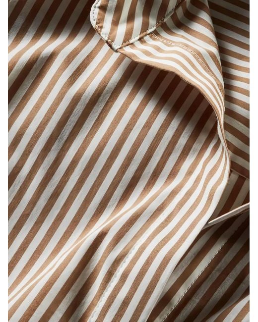 Veronica Beard Natural Striped Long-Sleeve Shirt