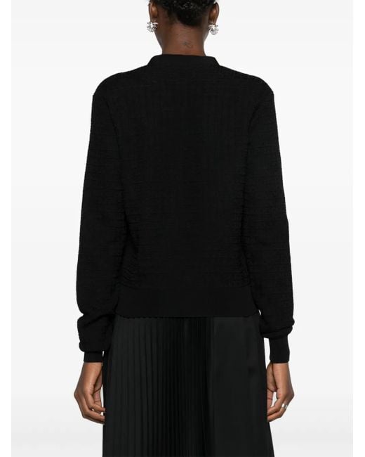 Givenchy Black 4G-Jacquard V-Neck Cardigan