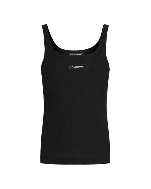 Dolce & Gabbana Black Ribbed Tank Top