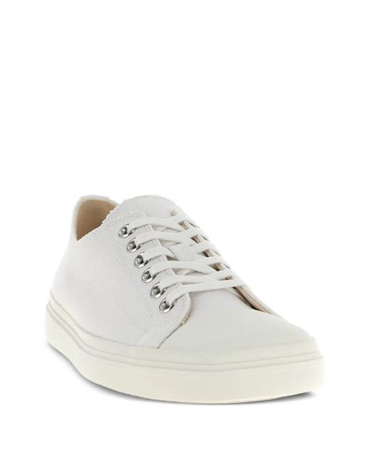 Moschino White Edge Square-Toe Canvas Sneakers for men