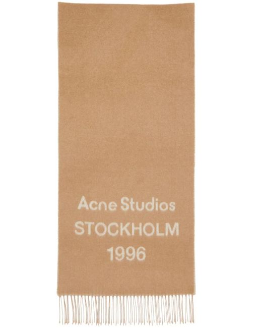 Sciarpa Con Stampa di Acne in Natural