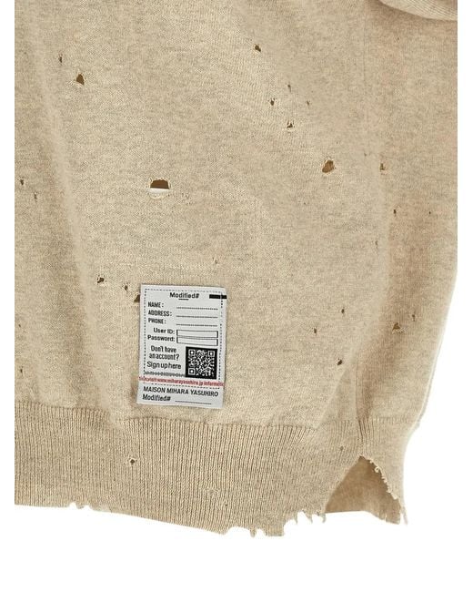 Maison Mihara Yasuhiro Natural Logo-Embroidered Polo Shirt for men