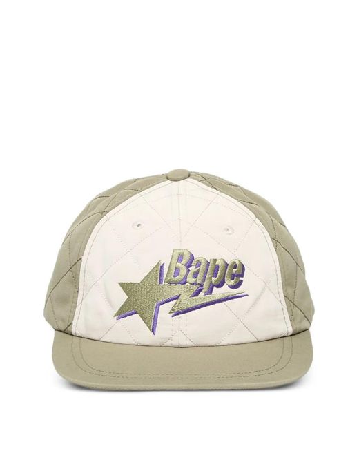 A Bathing Ape White Bape Logo Quilting Cotton Cap