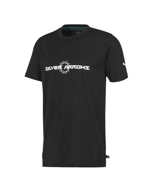 PUMA Black T-Shirt X Mercedes Amg Petronas Imprimé for men