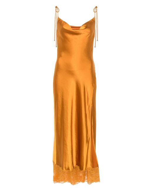 Self-Portrait Metallic Robe En Satin