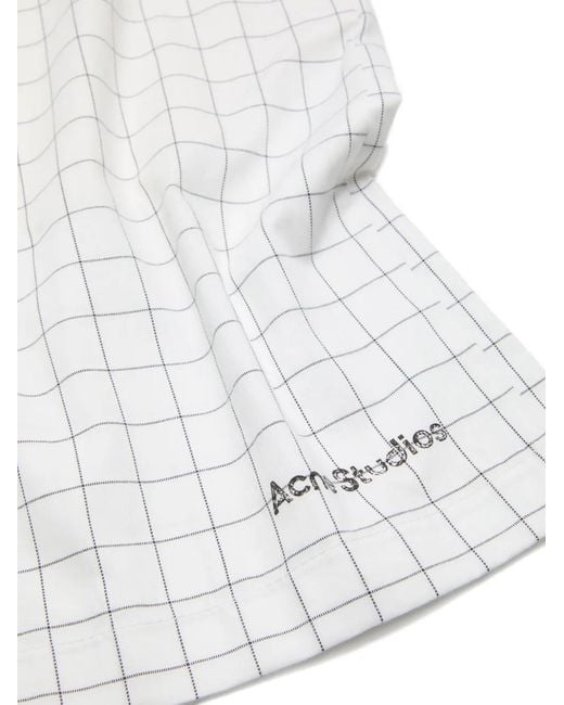 Acne White Grid Shorts for men