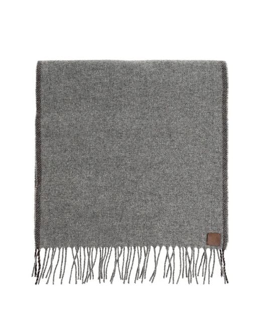 Eleventy Gray Fringed Scarf for men