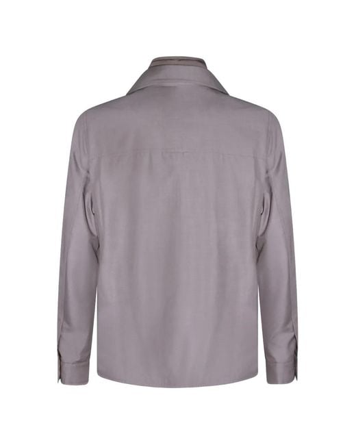 Moorer Gray Cotton Shirt Jacket for men