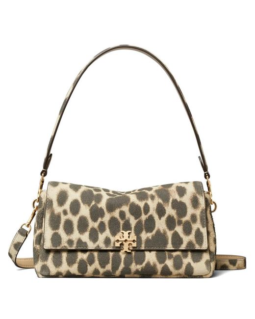 Tory Burch Metallic Small Charlie Suede Shoulder Bag