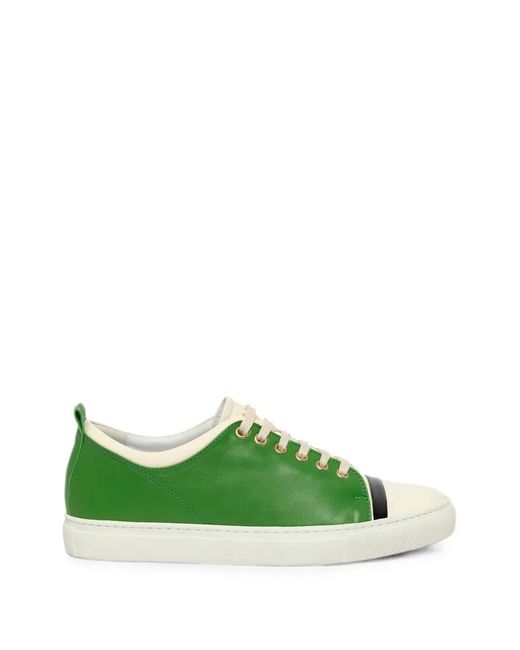 Lanvin Green Low-Top Panelled Sneakers