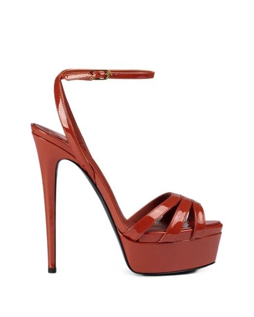 Le Silla White Lola Patent-Calf-Leather Sandals