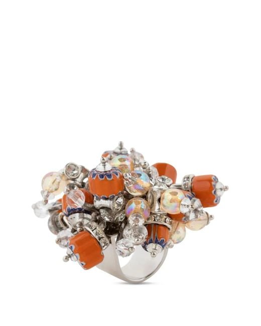 Dries Van Noten White Beaded Ring