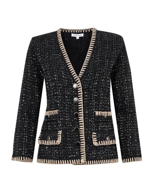 Veronica Beard Ceriani Tweed Jack in het Black
