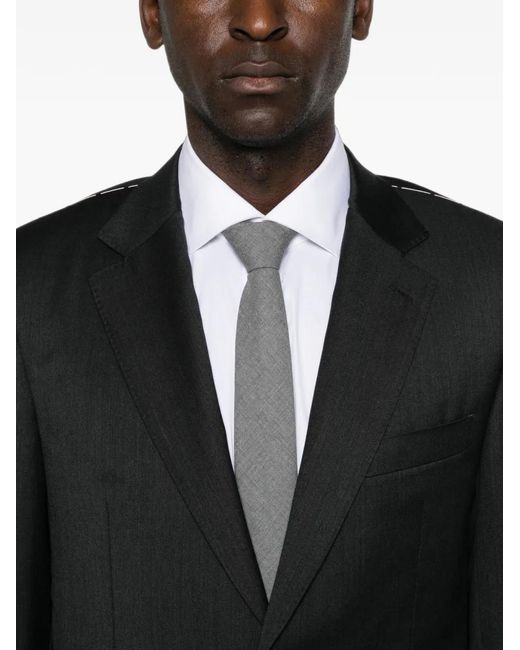 Canali Black Single-Breasted Notched-Lapels Suit for men