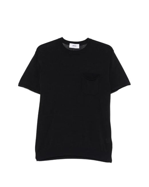 VELA SHOP Black T-Shirt À Poche Poitrine for men