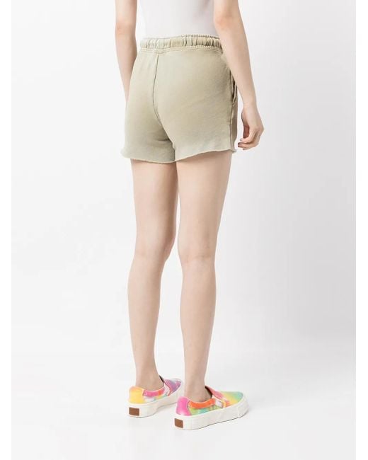 Cotton Citizen Natural Faded Raw-Cut Track Shorts