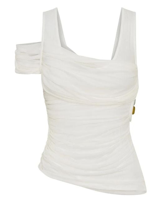 Christopher Esber White Beach Glass Draped Tank Top