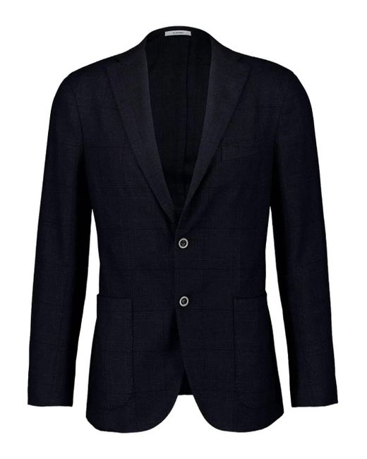 Boglioli Blue Checked Blazer for men