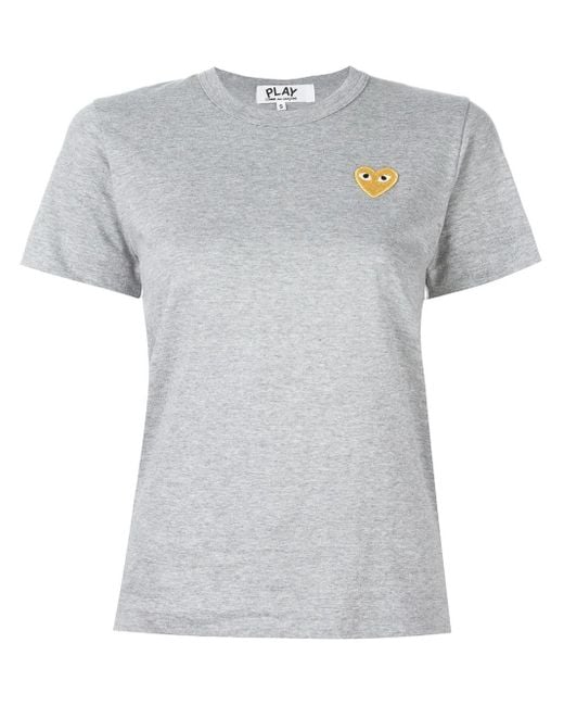COMME DES GARÇONS PLAY Gray Logo Print T-shirt