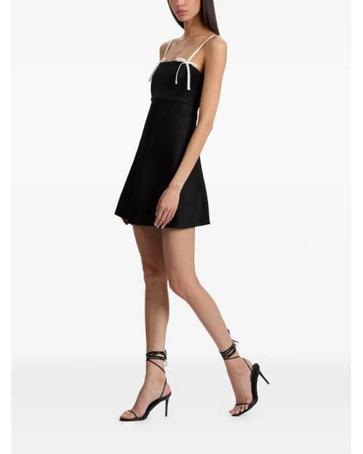 Alice + Olivia Black Morgan Bow-Detail Mini Dress