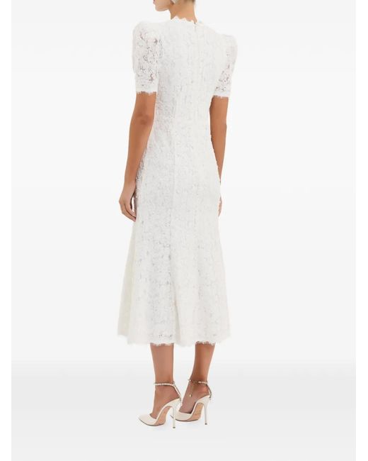 Rebecca Vallance White Dillon Bow-Detail Midi Dress
