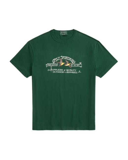 Polo Ralph Lauren Green Graphic-Print T-Shirt for men
