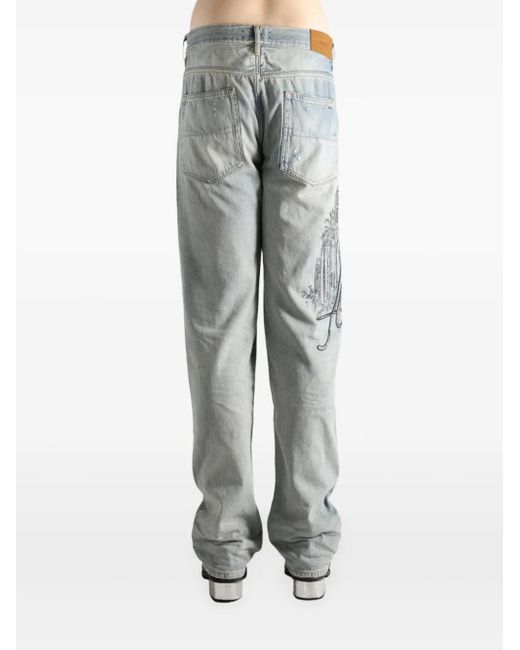 メンズ Amiri Crystal Hotel Jean Distressed Jeans Gray