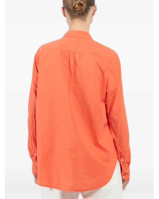 Xirena Orange Chemise Boutonnée À Manches Longues