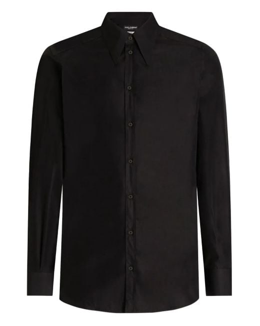 Dolce & Gabbana Hemd Mit Spitzem Kragen in Black für Herren
