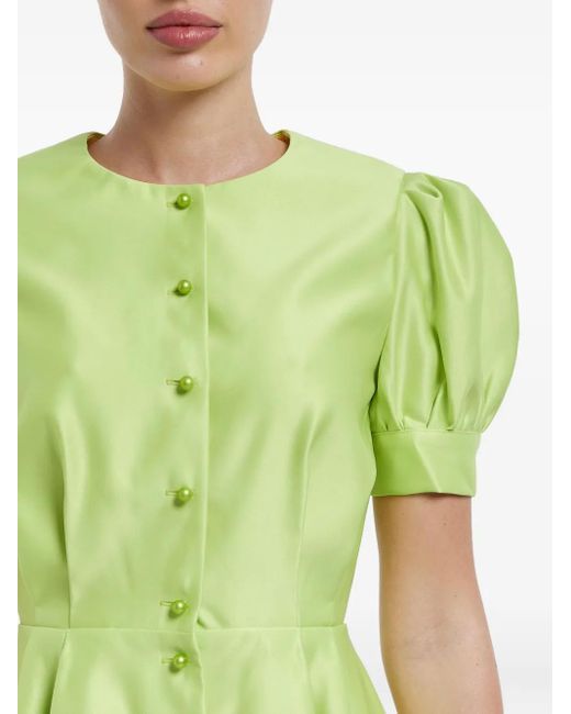 POST MERIDIEM Green Button-Down Mini Dress