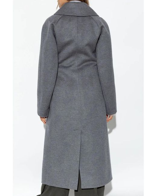 Loewe Gray Double-Breasted Coat