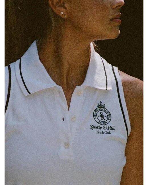 Abito Corto Smanicato di Sporty & Rich in White