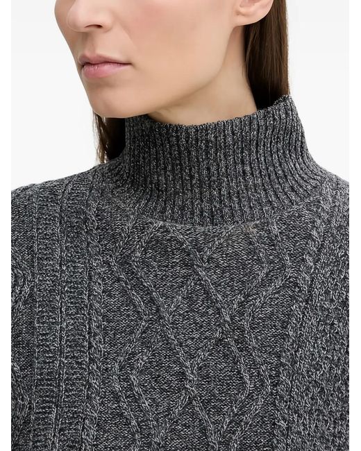 A.P.C. Gray Cable-Knit Funnel-Neck Gilet
