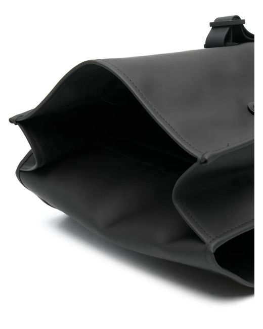 Rains Black Logo-Engraved Foldover-Top Backpack for men