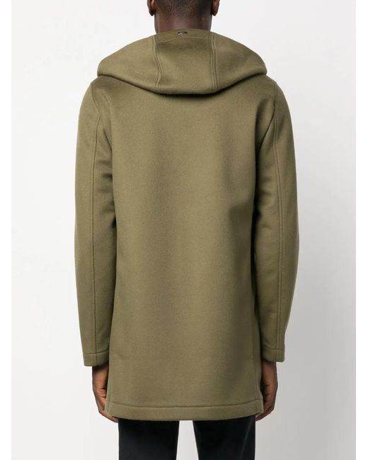 Herno Green Zip-Up Hooded Coat for men