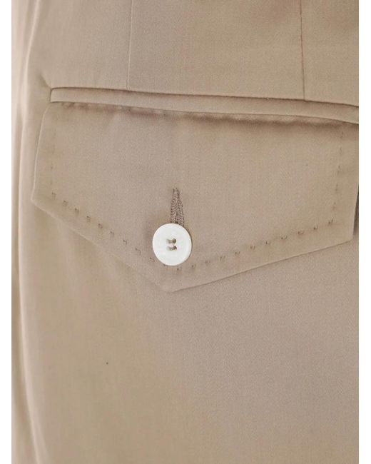 Setchu Natural Cropped Cotton Cargo Trousers