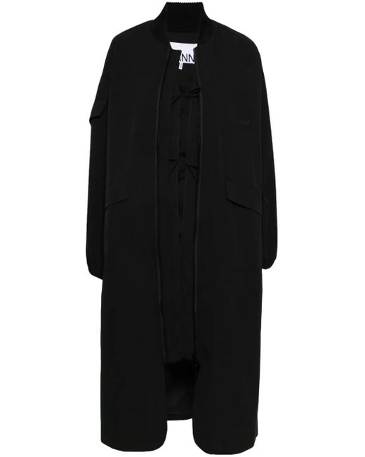 Ganni シアサッカーコート Black