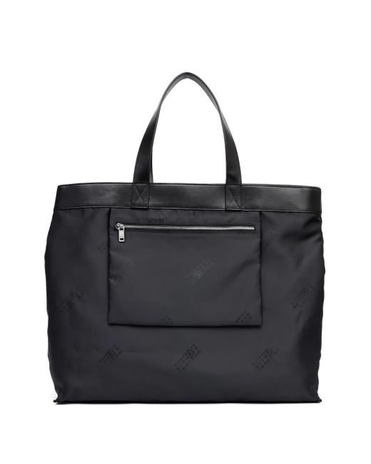 MM6 by Maison Margiela Black Tote Bag Mit Logo-Print
