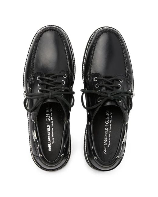 Karl Lagerfeld Black X G.H. Bass Boat Shoes for men
