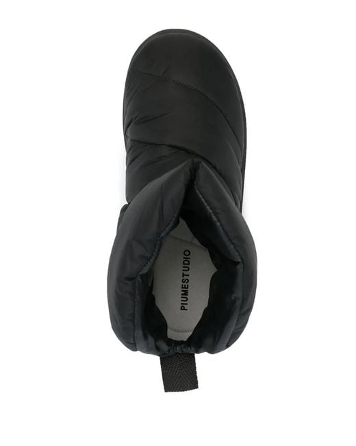 PIUMESTUDIO Black Luna Padded Ankle Boots