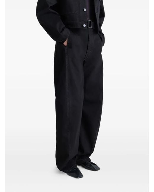 Lemaire Black Souris Leather Lace-Up Derby Shoes
